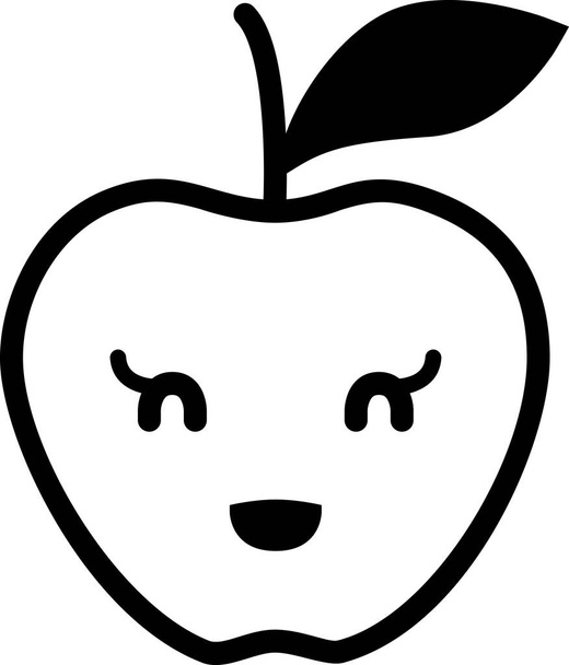 glimlach pictogram, gezicht avatar concept, emoticon appel, minimalistische vector illustratie - Vector, afbeelding