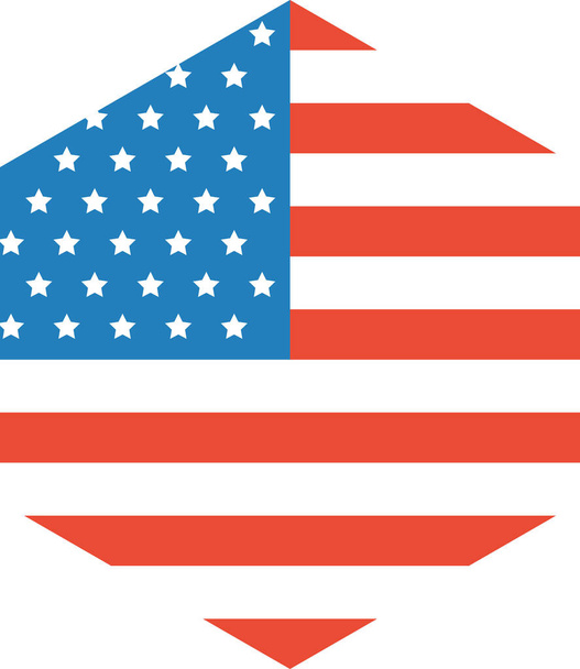Flagge der Vereinigten Staaten von Amerika isoliert auf weißem Hintergrund, Vektorillustration - Vektor, Bild