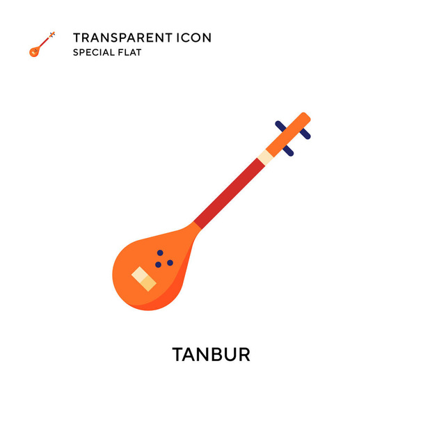 Tanbur vector icon. Flat style illustration. EPS 10 vector. - Vector, Image