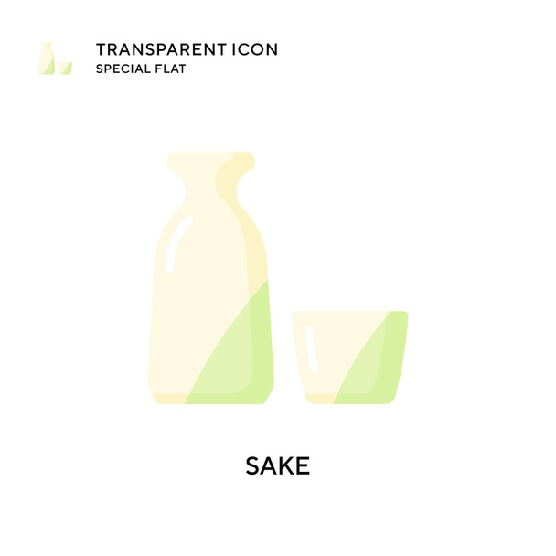 Icono de vector de sake. Ilustración de estilo plano. EPS 10 vector. - Vector, imagen