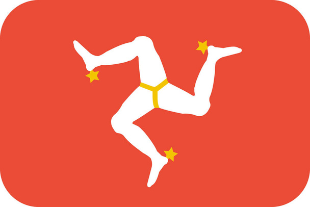 Σημαία της Νήσου του Μαν επίπεδη εικονίδιο, διανυσματική απεικόνιση - Διάνυσμα, εικόνα