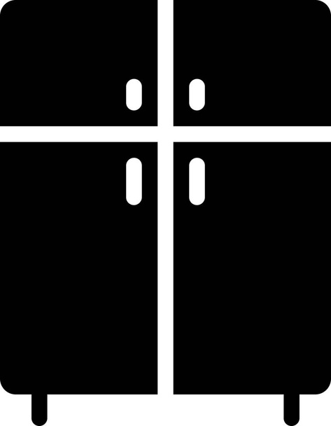 beyaz arkaplanda izole edilmiş dolap simgesi, vektör illüstrasyonu - Vektör, Görsel