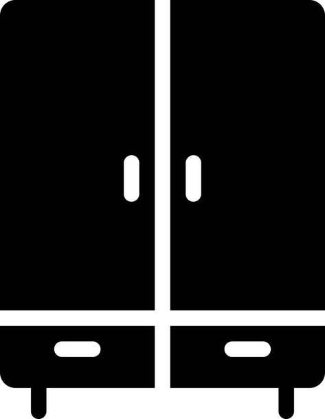 szekrény ikon elszigetelt fehér háttér, vektor illusztráció - Vektor, kép
