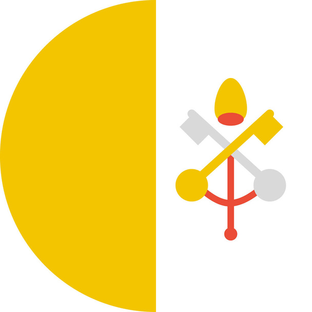 Bandera de la Santa Sede Ciudad del Vaticano icono plano, vector de ilustración  - Vector, Imagen