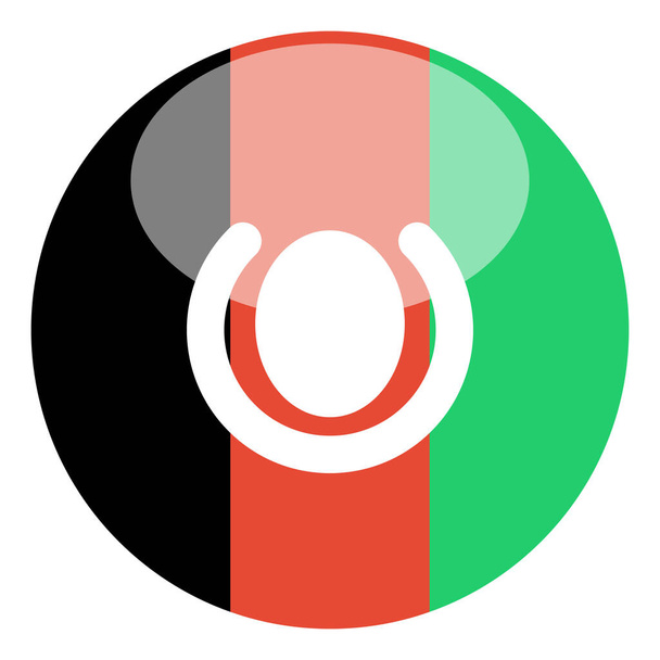 Afganistan bayrağı düz simgesi, vektör illüstrasyonu - Vektör, Görsel