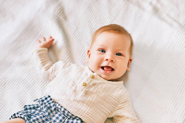 Portrait of sweet happy 3-6 months old baby  - Φωτογραφία, εικόνα