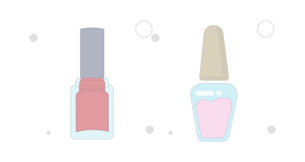 nail polish vector flat illustration on white background. nail polish cosmetics flat icon - Vector, Image