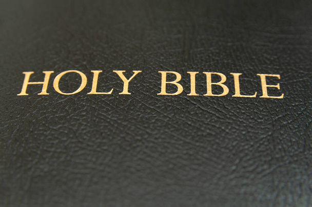 Holy Bible in close-up. Top view. Horizontal shot. - Photo, Image