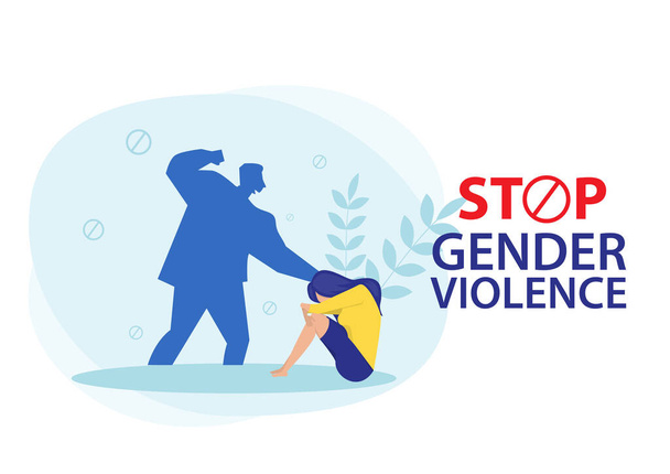 Fermare la violenza di genere o il concetto di violenza domestica - Vettoriali, immagini