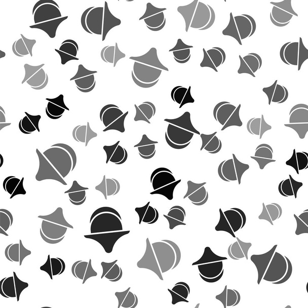 Black Beekeeper with protect hat icon isolated seamless pattern on white background. Special protective uniform.  Vector. - Vecteur, image