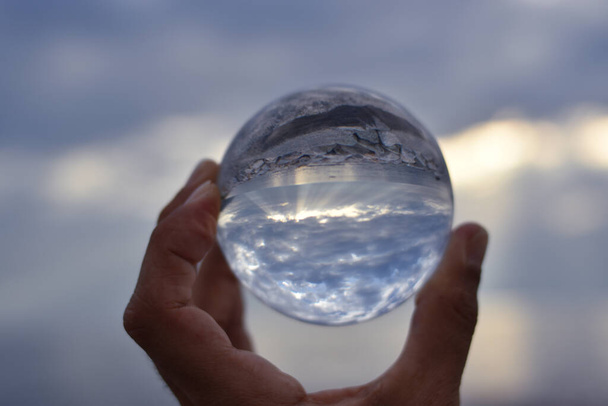 seascape seen through the lensball - Photo, image