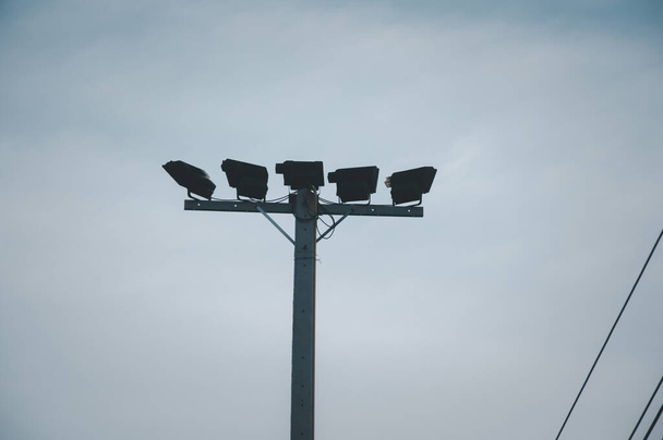 Bunch of post electricity industry with sky background - Fotografie, Obrázek