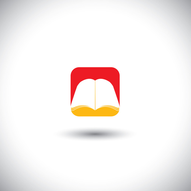 Icône vectorielle concept - symbole du livre en couleurs rouge et jaune
 - Vecteur, image