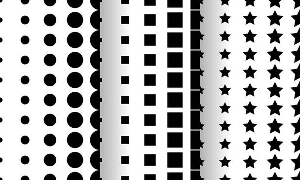 Vector Geometrische Hintergründe in schwarz-weißen Farben eingestellt. Einfach minimalistisch. Kunstwerk Business Web Präsentation Einband Stoff. - Vektor, Bild