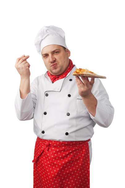 Chef with pizza - Фото, зображення