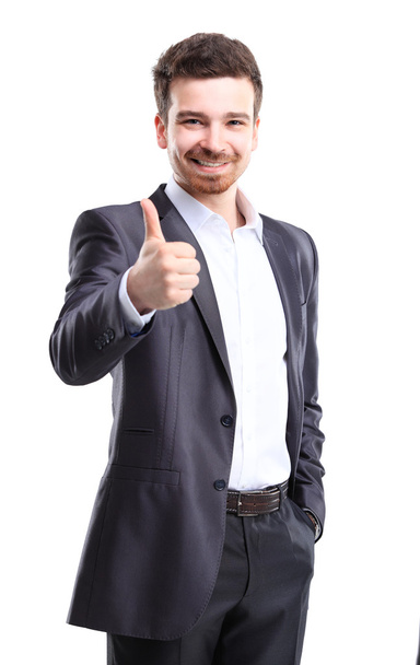 Businessman with thumbs up - 写真・画像