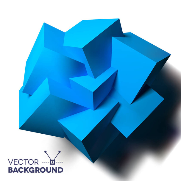Abstract background with overlapping blue cubes - Vecteur, image