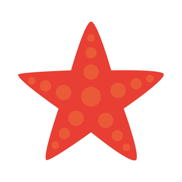 estrela do mar vida animal fauna plana ícone estilo - Vetor, Imagem
