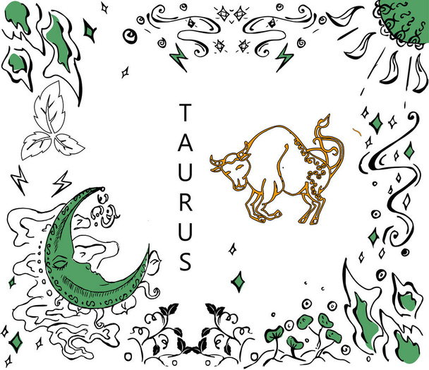 The illustration - zodiac sign in hand drawn style. - Вектор, зображення