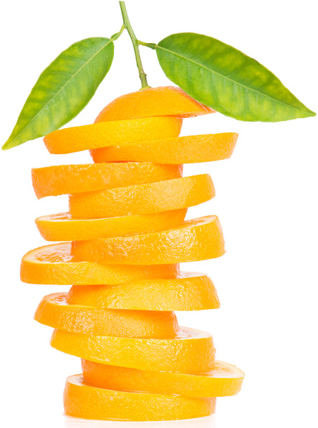 stos plastry owoc pomarańczowy - Zdjęcie, obraz