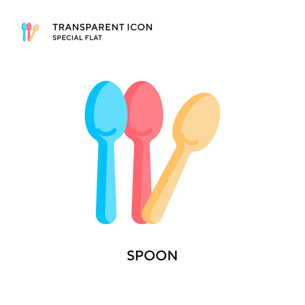 Spoon vector icon. Flat style illustration. EPS 10 vector. - Vector, Image