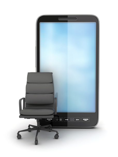 Bürostuhl und Smartphone - Foto, Bild