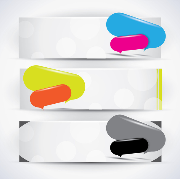 Banner set with speech bubbles and labels - Wektor, obraz