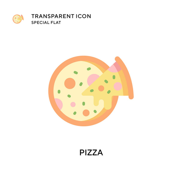 Pizza vector icon. Flat style illustration. EPS 10 vector. - Vector, Image