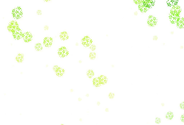 Verde claro, vector amarillo doodle diseño con hojas. garabatos incompletos con hojas sobre fondo borroso. Patrón texturizado para sitios web, banners. - Vector, imagen