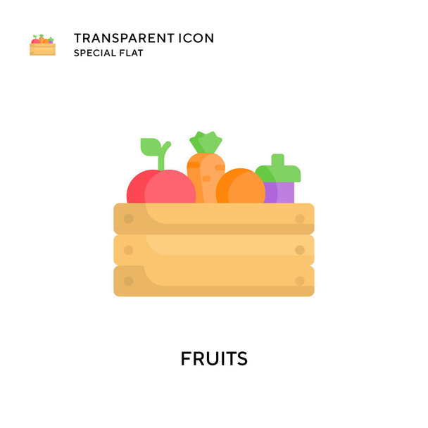 Icono de vector de frutas. Ilustración de estilo plano. EPS 10 vector. - Vector, imagen