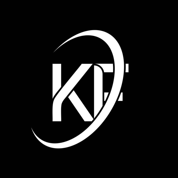 KF logo. K F design. White KF letter. KF/K F letter logo design. Initial letter KF linked circle uppercase monogram logo.	 - Vecteur, image