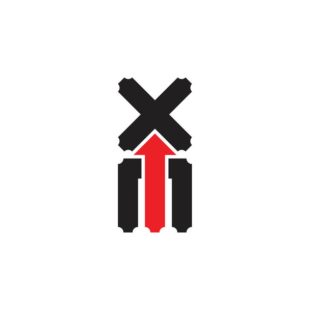 MX Buchstabe mit Pfeil nach oben Logo Design-Vektor - Vektor, Bild