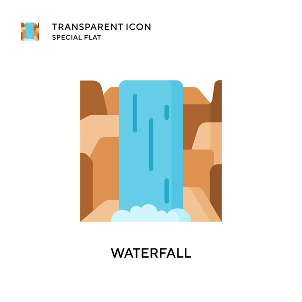 Векторная икона водопада. Иллюстрация в плоском стиле. Вектор EPS 10. - Вектор,изображение