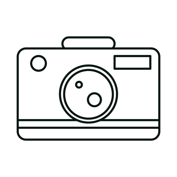 fotografía equipo de cámara lente lineal icono estilo - Vector, Imagen