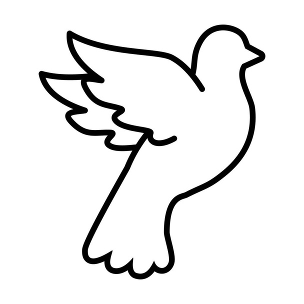 平和の鳩アイコンラインスタイル - ベクター画像