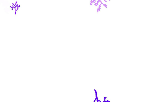 Jasnofioletowy wzór wektora doodle z gałęziami. Kolorowa abstrakcyjna ilustracja z liśćmi w stylu bazgrołów. Elegancki wzór do Twojej książki firmowej. - Wektor, obraz