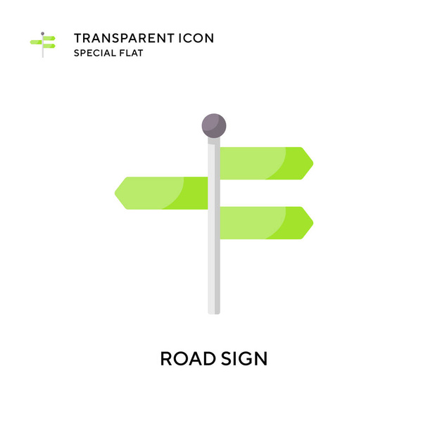 Road sign vector icon. Flat style illustration. EPS 10 vector. - Vector, Image