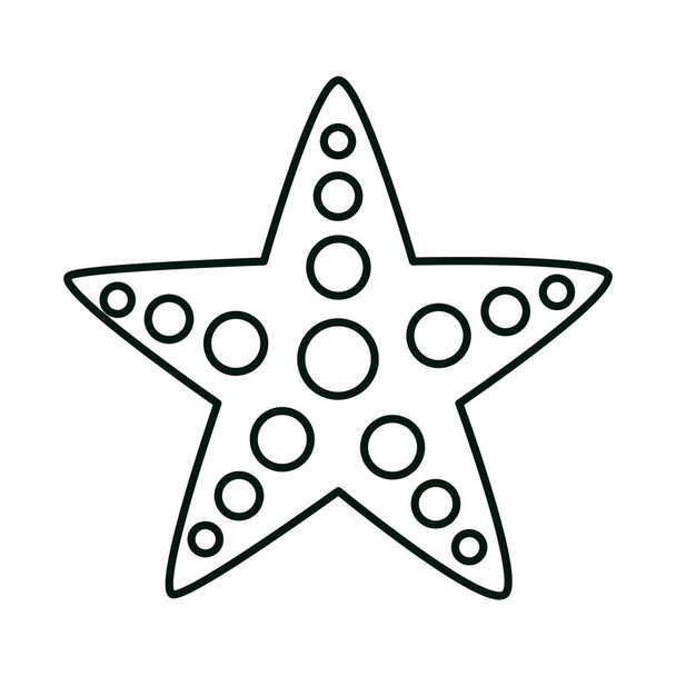 starfish sea life animal fauna linear icon style - Vector, Image