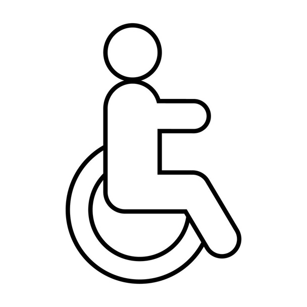 symbol invalidního vozíku ikona, styl čáry - Vektor, obrázek