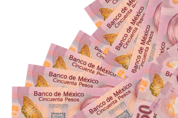 50 pesos mexicanos letras encontra-se em ordem diferente isolado em branco. Banco local ou conceito de ganhar dinheiro. Banner de fundo de negócios - Foto, Imagem
