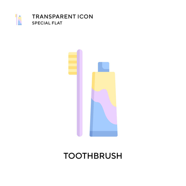 Ícone de vetor de escova de dentes. Ilustração de estilo plano. Vetor EPS 10. - Vetor, Imagem