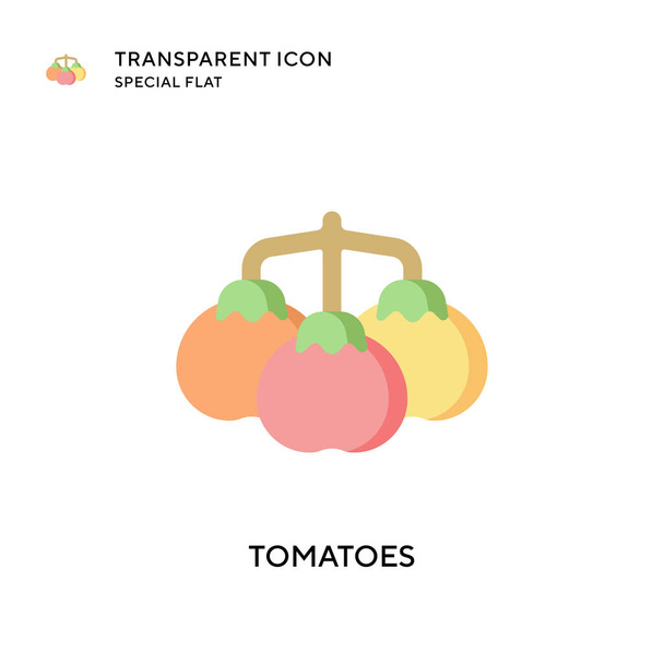 トマトのベクターアイコン。フラットスタイルのイラスト。EPS 10ベクトル. - ベクター画像