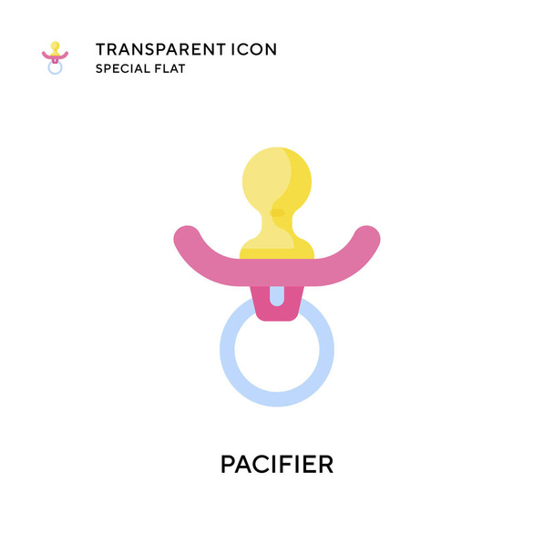 Pacifier vector icon. Flat style illustration. EPS 10 vector. - Vector, Image