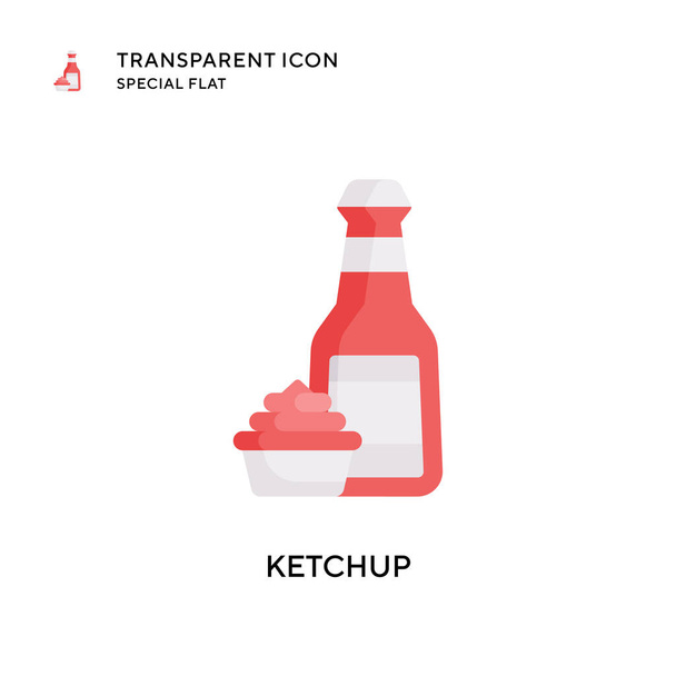 Ketchup-Vektorsymbol. Flache Illustration. EPS 10-Vektor. - Vektor, Bild