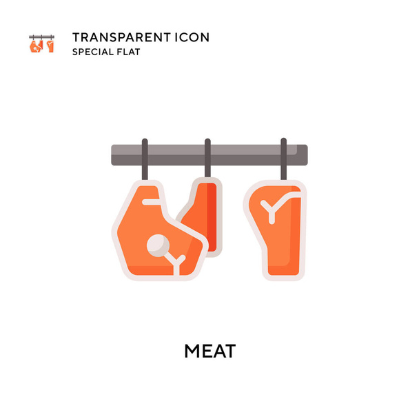 Icona del vettore della carne. Illustrazione in stile piatto. Vettore EPS 10. - Vettoriali, immagini