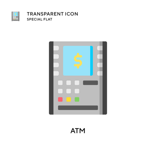 Icône vectorielle ATM. Illustration style plat. Vecteur EPS 10. - Vecteur, image