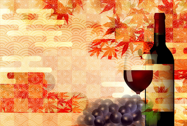 Autunno foglie vino autunno sfondo - Vettoriali, immagini