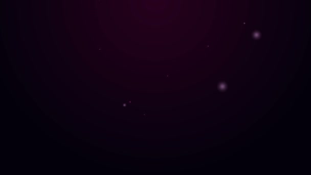 Zářící neonová čára Obálka s ikonou hvězdy izolovanou na fialovém pozadí. Důležitý email, přidat do oblíbené ikony. Hvězdná pošta. Grafická animace pohybu videa 4K - Záběry, video