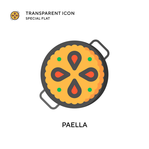 Paella vector icon. Flat style illustration. EPS 10 vector. - Vector, Image