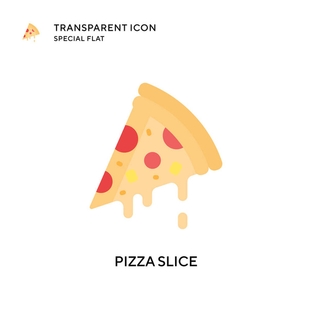 Pizza slice vector icon. Flat style illustration. EPS 10 vector. - Vector, Image